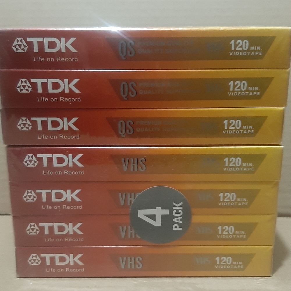 7 TDK premium quality VHS cassettes new
